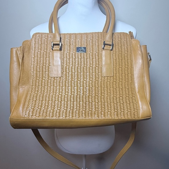 Vélez Colombia Woven Leather Satchel / Tote – Tan – Crossbody Strap - Picture 6 of 6